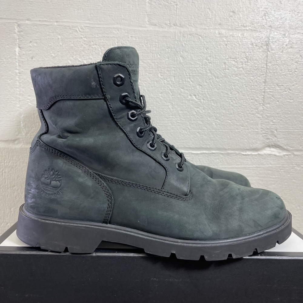 Timberland 6" Hiking Boots 19074 Black Nubuck Leather Waterproof Men's 10.5 US